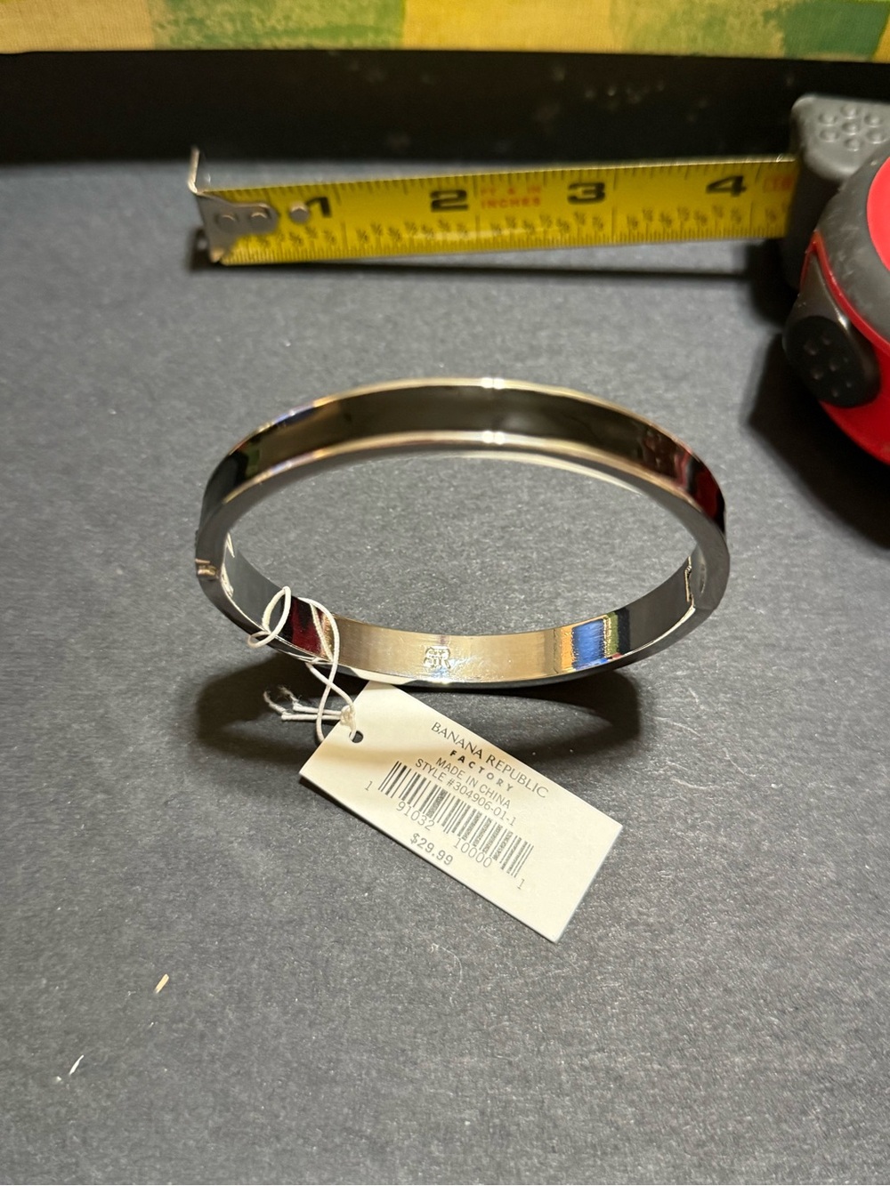Banana Republic Silver-Tone Hinged Bangle Bracelet